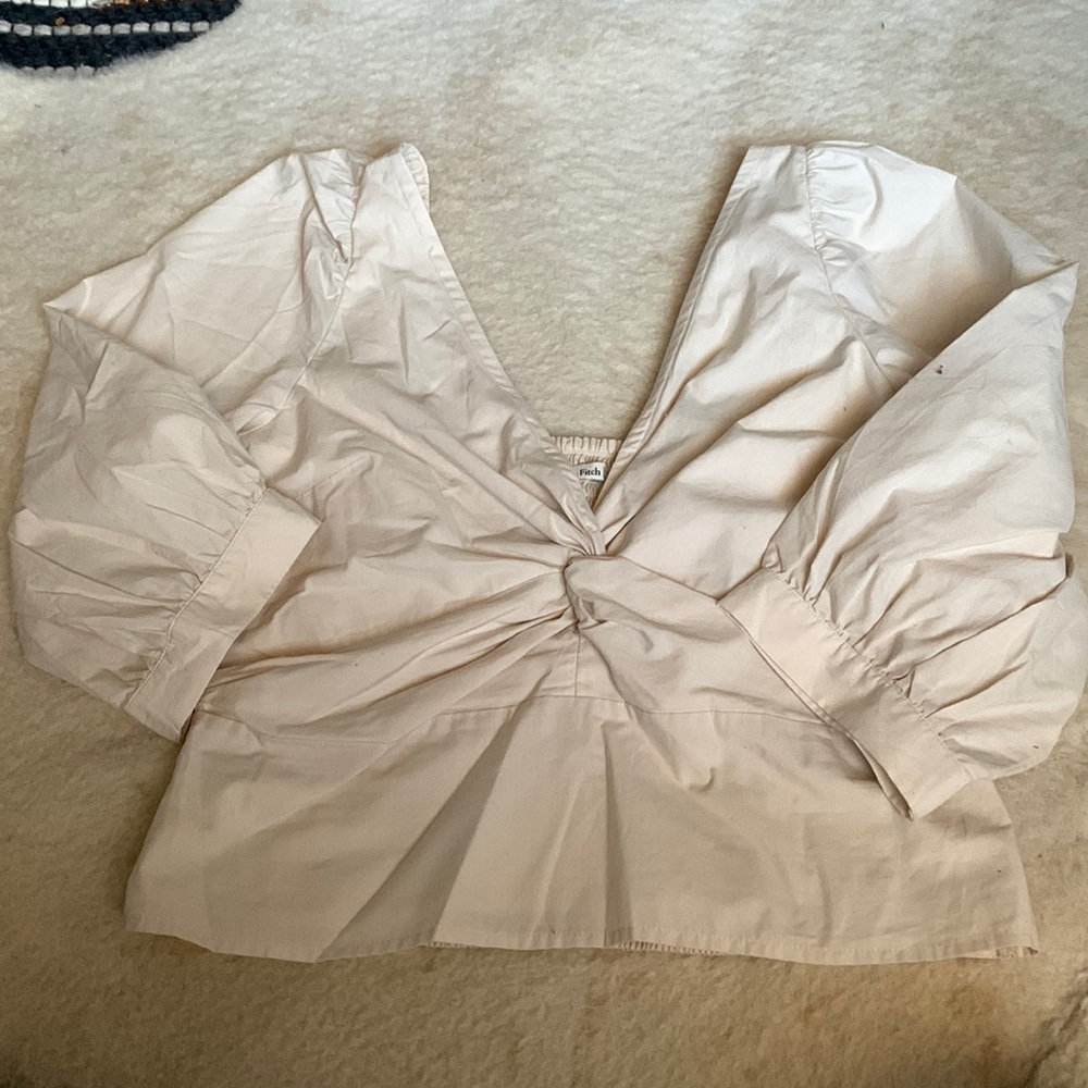 Abercrombie light linen colored top 3/4 sleeves